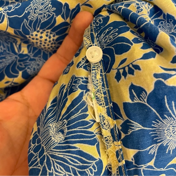 J. Crew Sleeveless Ruffle Trim Top in Blue Floral Small - Picture 5 of 7